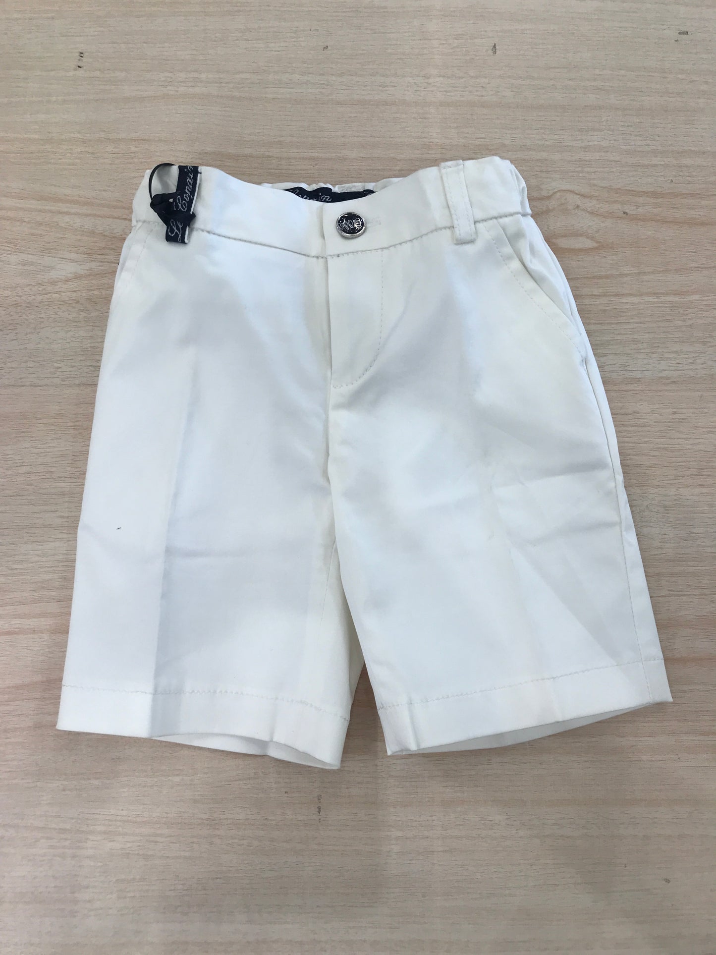 Pantalone Les Copains in cotone bianco corto con tasche sul davanti e sul retro