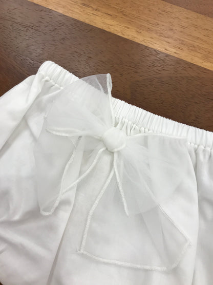 Culotte Pure in cotone con fiocco sul retro in tulle