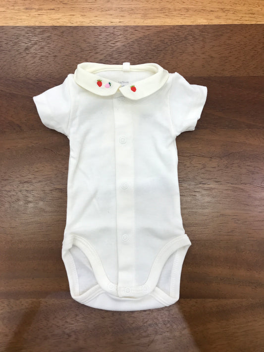 Body Petit Bateau in cotone mezza manica con collo tondo ricamato
