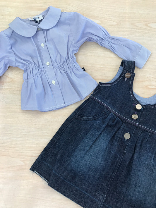 Abito Byblos in jeans con bretelle con tasche sul davanti