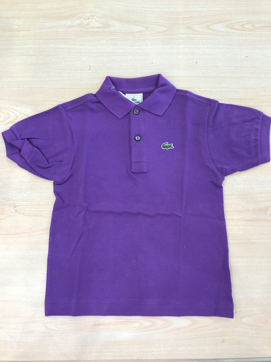Polo Lacoste in cotone mezza manica con bottoncini e logo ricamato lateralmente unisex