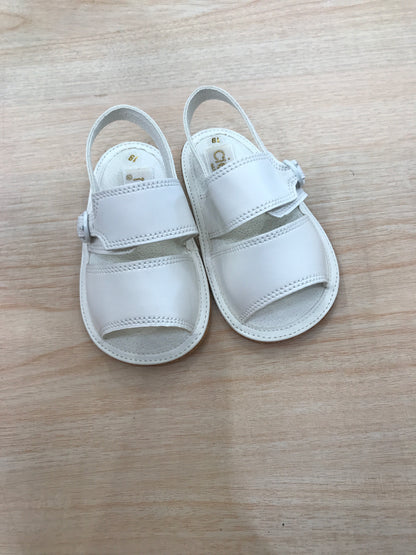 Sandalo Aletta bianco con doppia fascia e cinturino laterale