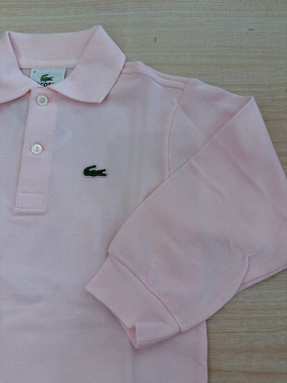 Polo Lacoste in cotone manica lunga con bottoncini e logo ricamato lateralmente unisex