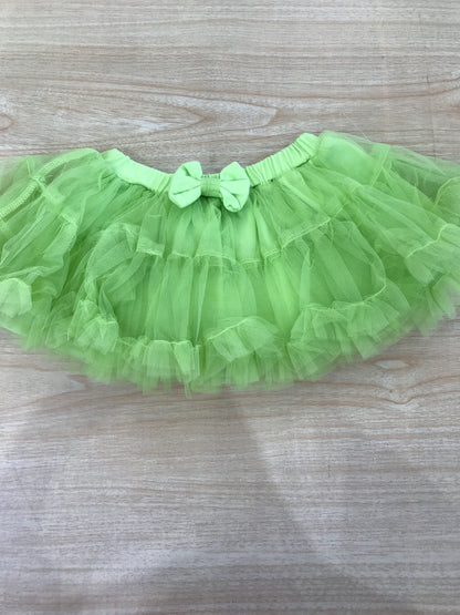 Gonna Coccodè in tulle verde con doppio strato con fiocchetto
