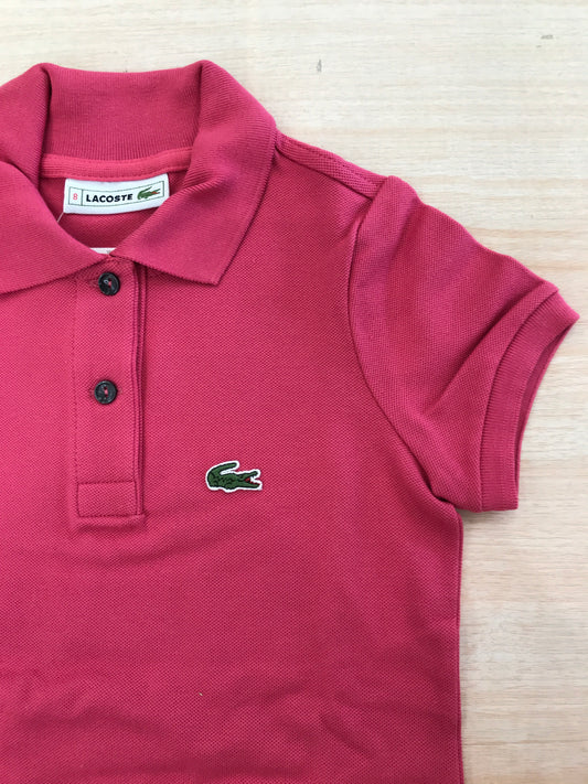 Polo Lacoste in cotone mezza manica con bottoncini e logo ricamato lateralmente unisex