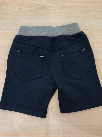 Pantalone Jo Milano in tuta corto blu scuro con elastico grigio