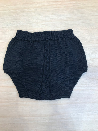 Culotte PCS in filo blu scuro con bottoncini e lavorazione sul davanti