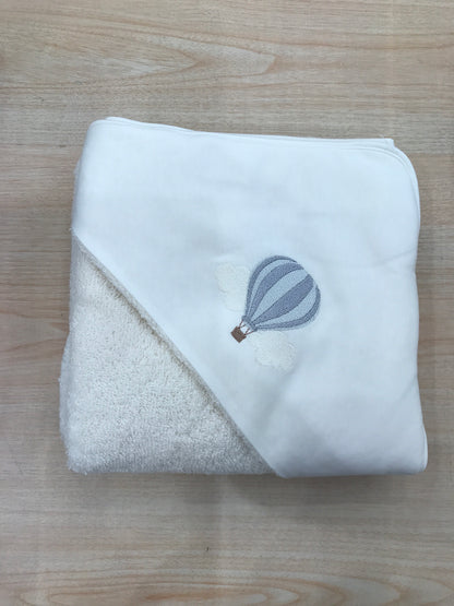 Accappatoio Baby Gi in spugna panna con mongolfiera