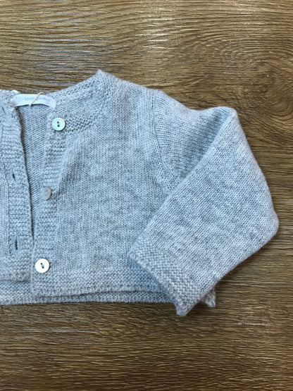 Cardigan Laranjinha in lana grigio basico con piccoli bottoncini