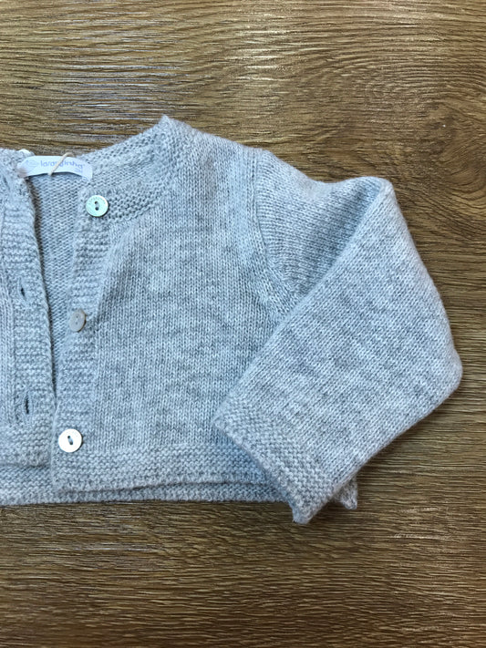 Cardigan Laranjinha in lana grigio basico con piccoli bottoncini