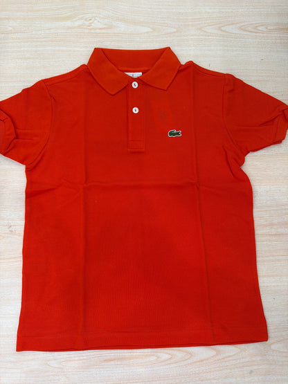 Polo Lacoste in cotone mezza manica con bottoncini e logo ricamato lateralmente unisex