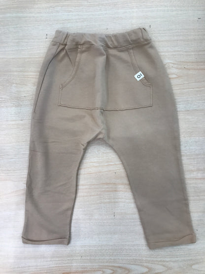 Pantalone Maperò in cotone beige lungo di tuta con elastico in vita