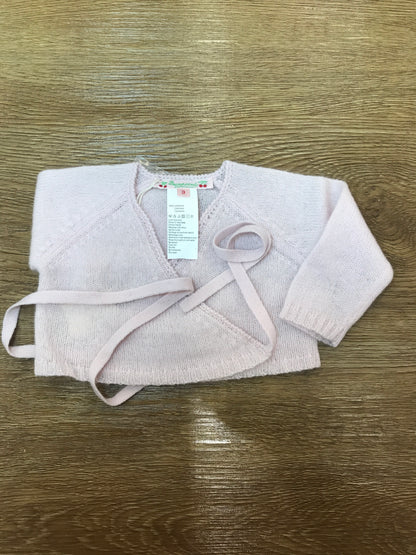 Cardigan Bonpoint in lana ad incrocio con lacci per fiocchetto