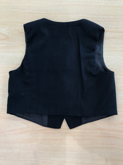 Gilet Nanan blu scuro con tasche blu chiaro e pois bianchi