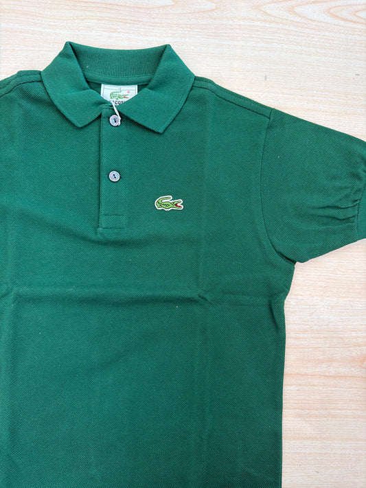 Polo Lacoste in cotone mezza manica con bottoncini e logo ricamato lateralmente unisex