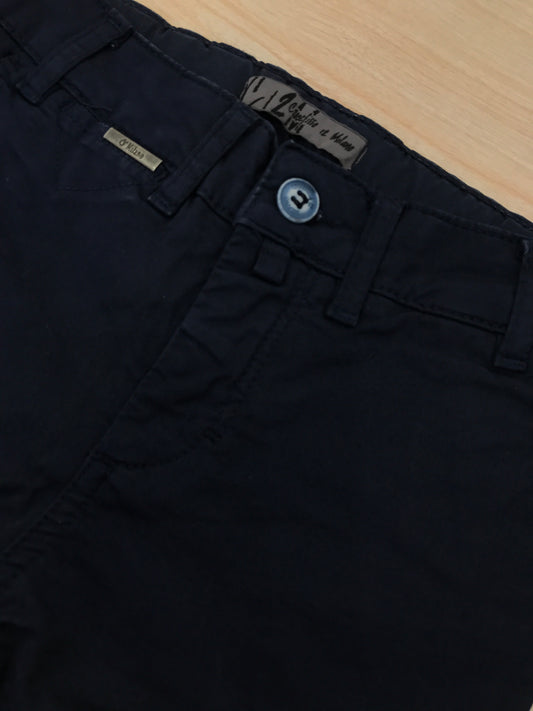 Pantalone Croce Fisso Milano in cotone blu scuro con tasche sul davanti e sul retro