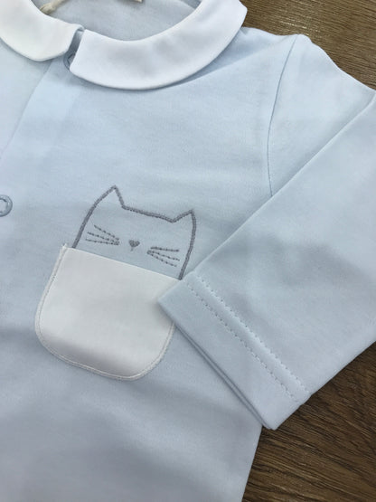 Tutina Baby Gi in cotone con gattino laterale