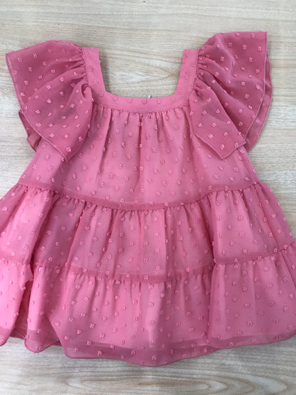 Abito Paz Rodriguez in cotone con spalline con volant con pois tono su tono con zip sul retro
