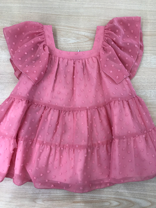 Abito Paz Rodriguez in cotone con spalline con volant con pois tono su tono con zip sul retro