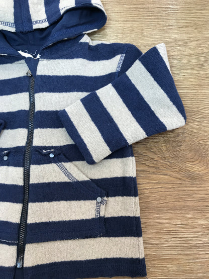 Tuta Maperò due pezzi blu scuro con righe beige