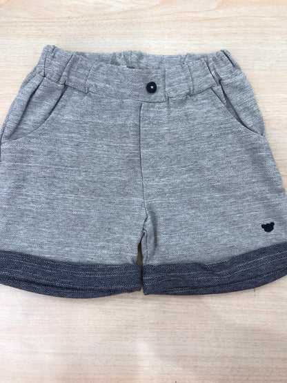 Pantalone Nanan corto in cotone grigio con risvolto