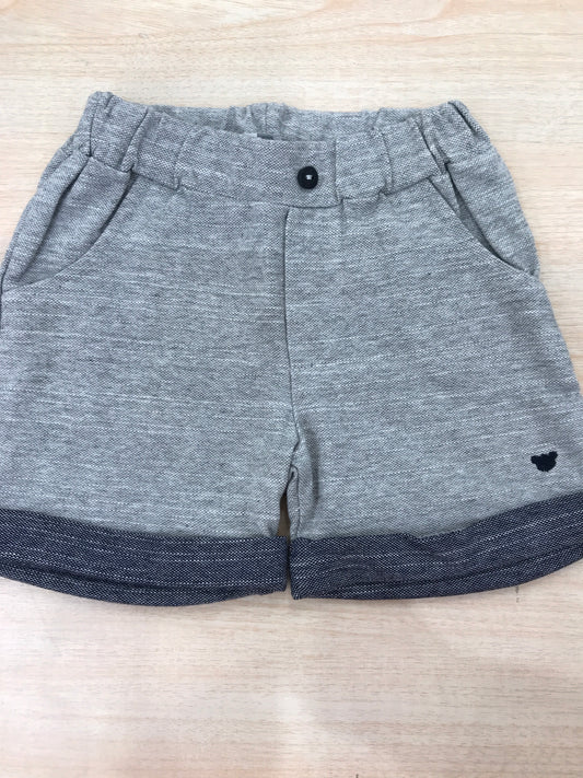 Pantalone Nanan corto in cotone grigio con risvolto