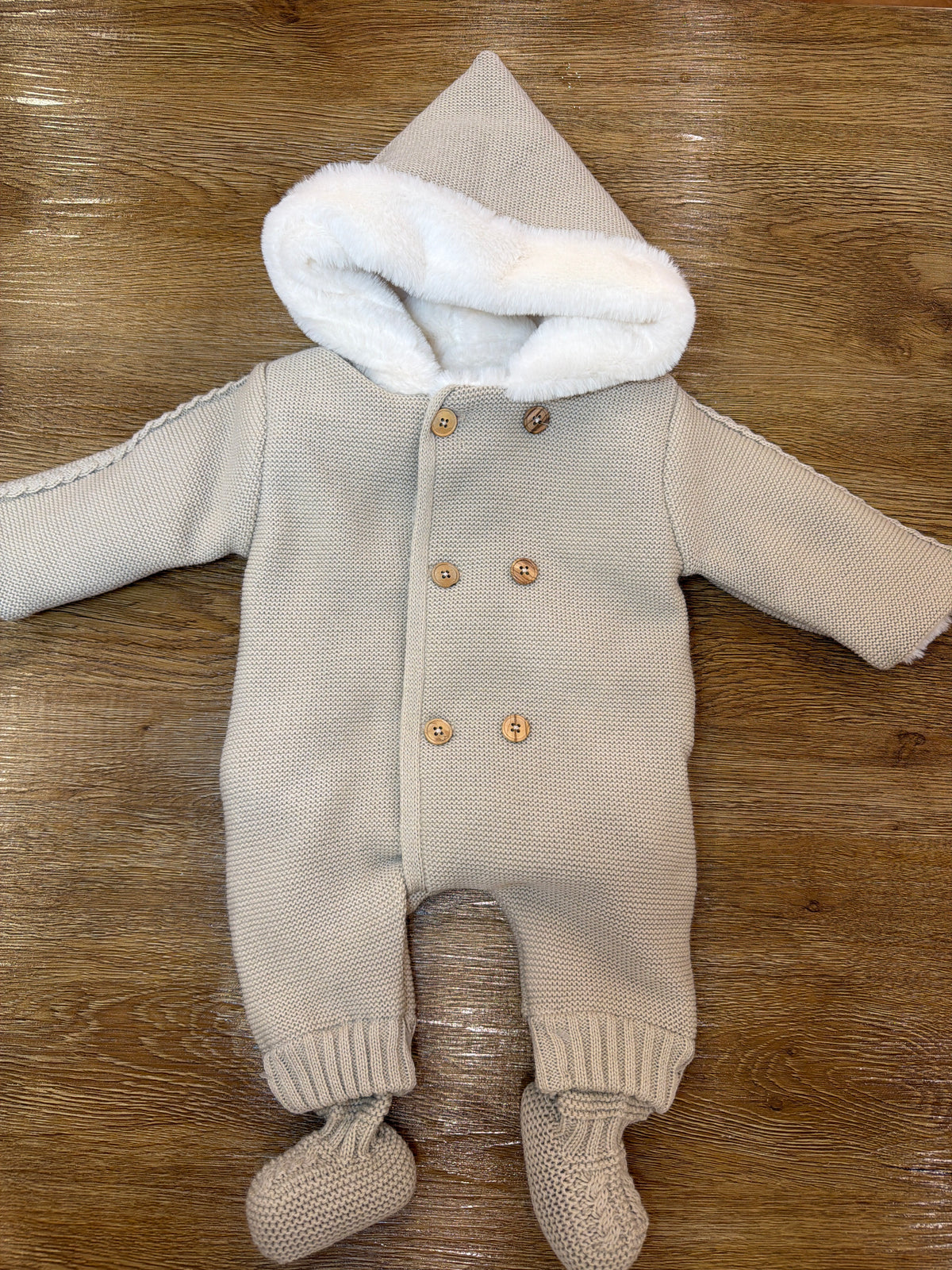 Eskimo PCS intero con cappuccio con pelliccia interna piccoli bottoncini e piedini