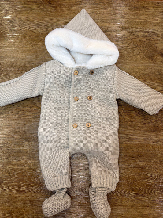 Eskimo PCS intero con cappuccio con pelliccia interna piccoli bottoncini e piedini