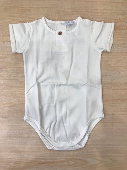 Body Laranjinha in cotone mezza manica con bottoncino sul davanti