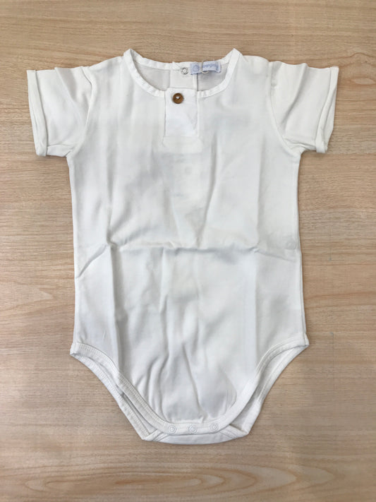 Body Laranjinha in cotone mezza manica con bottoncino sul davanti