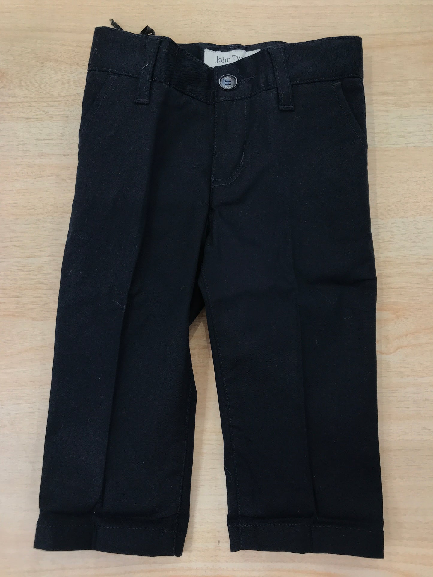 Pantalone John Twig in cotone blu scuro lungo con tasche sul davanti
