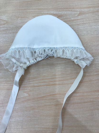 Cuffia Piccola Giuggiola in organza in seta con lavorazione di punto smock doppio