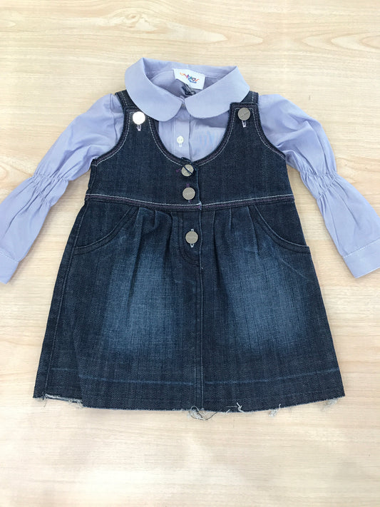 Abito Byblos in jeans con bretelle con tasche sul davanti