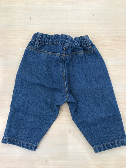 Jeans Petit Bateau lavaggio blu scuro con cuoricino ricamato laterale