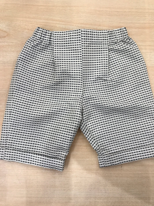 Pantalone Colibrì alla zuava con elastico in vita e quadretti bianche e blu