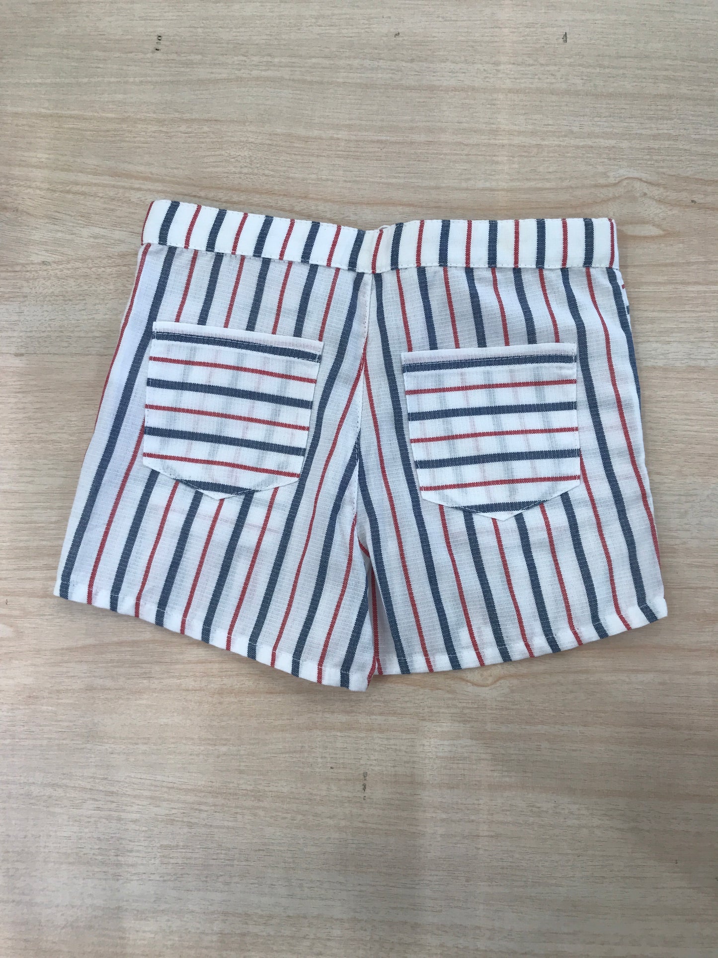 Pantalone Coccodè in cotone bianco a righe rosse e blu