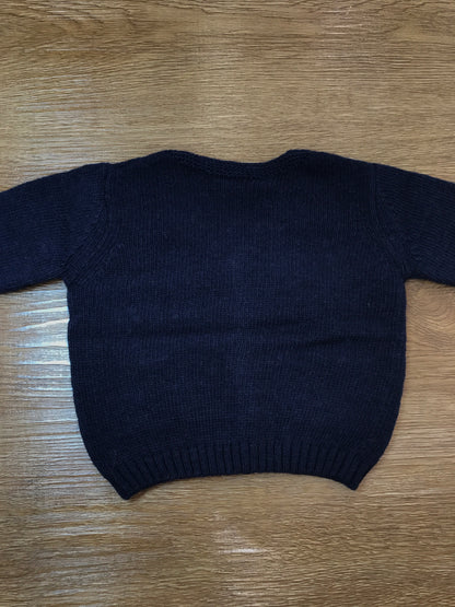 Cardigan Jo Milano in lana blu scuro basico