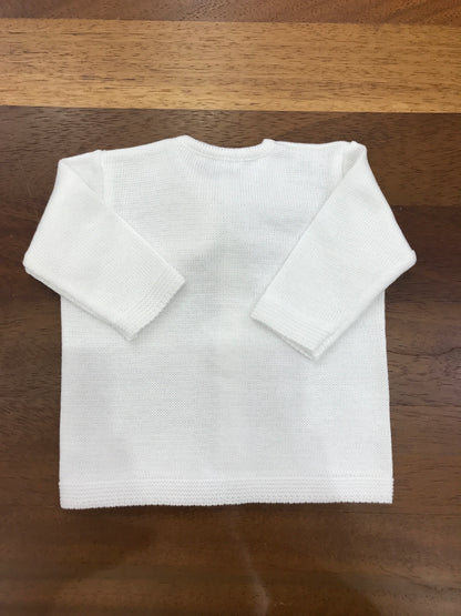 Cardigan Baby Lord in filo bianco manica lunga con bottoncini
