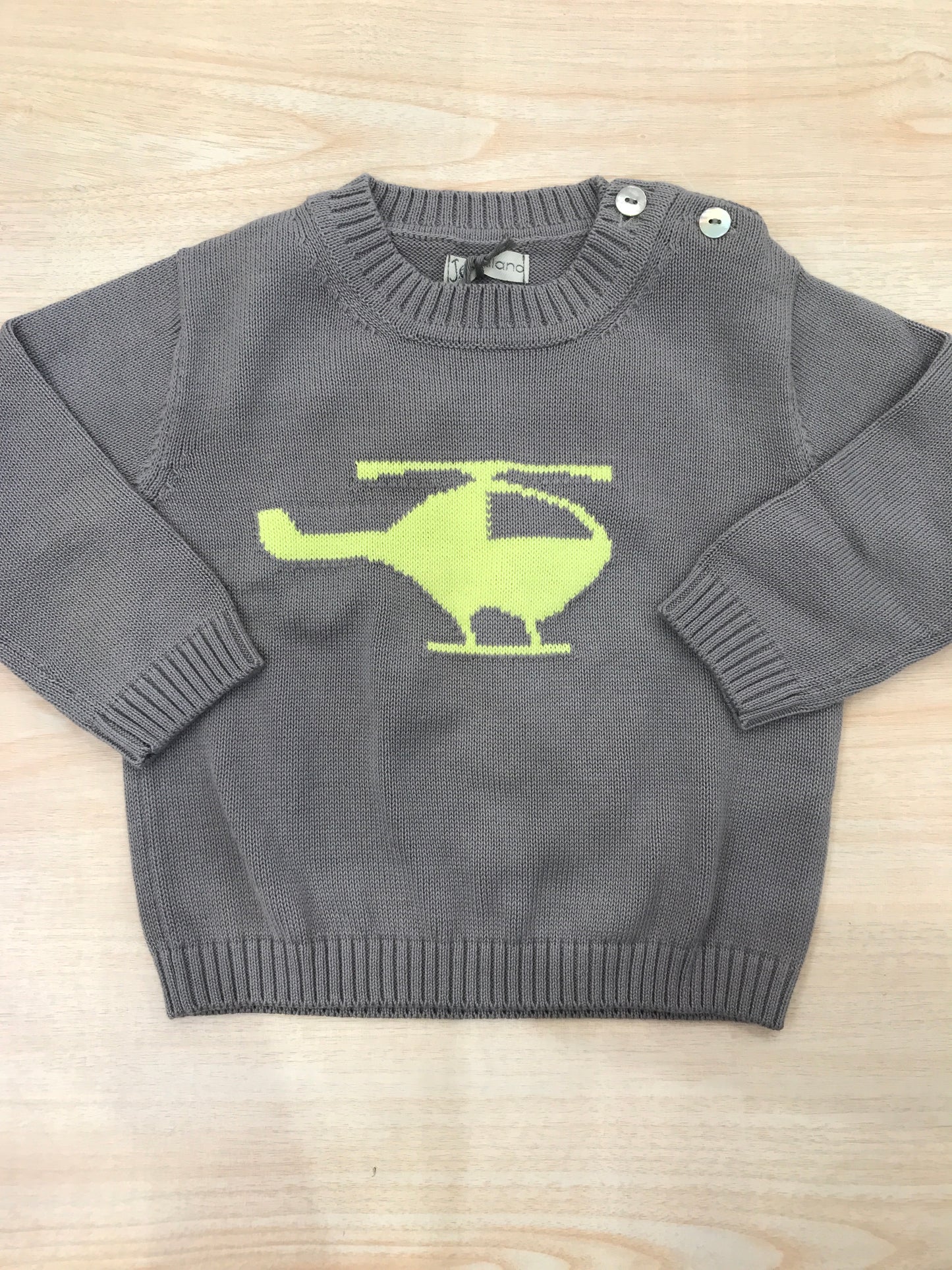 Maglione Jo Milano in filo manica lunga con elicottero ricamato sul davanti