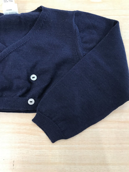 Cardigan Coccodè in filo blu scuro ad incrocio