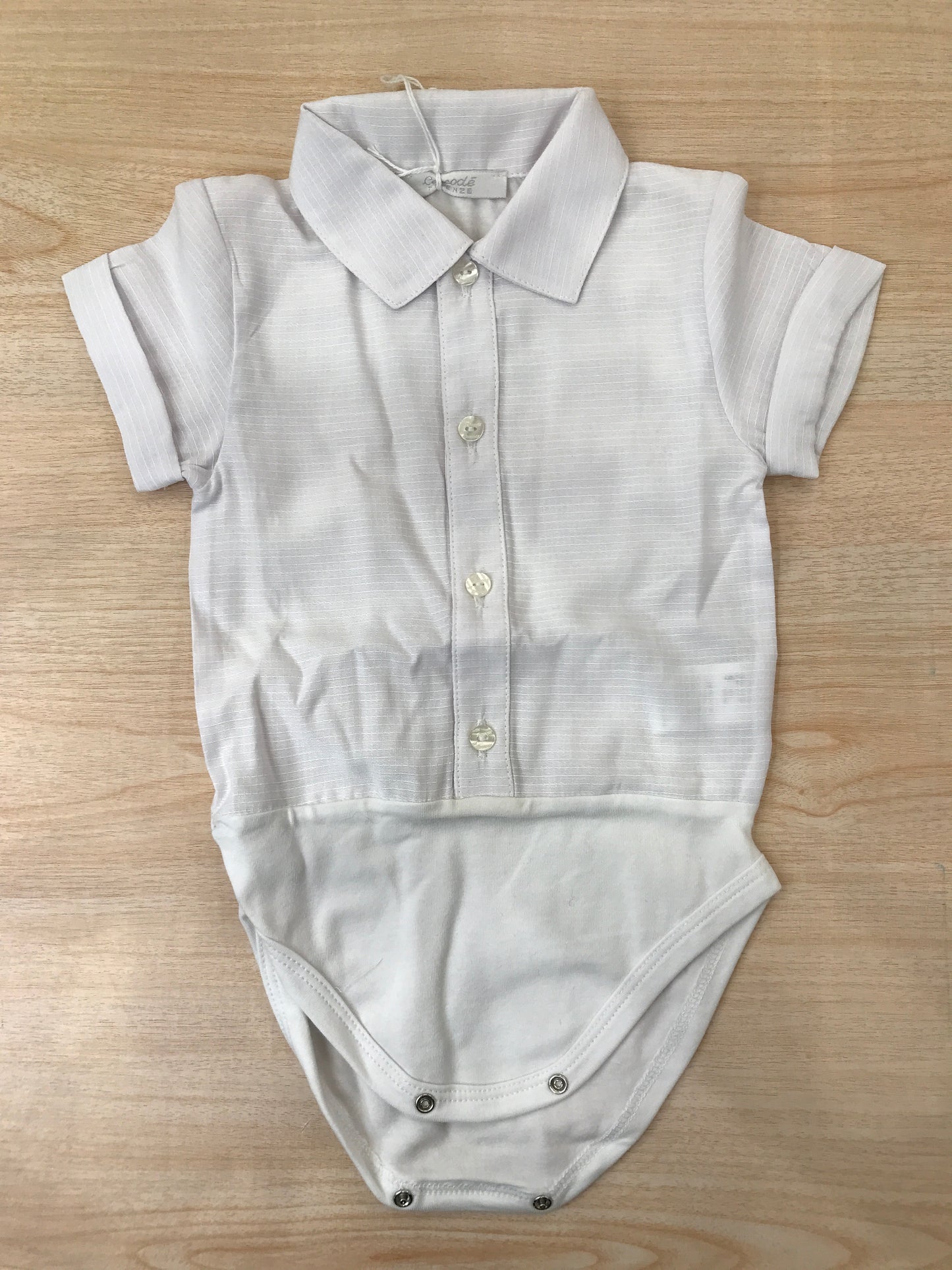 Body Coccodè in cotone mezza manica effetto camicia colletto a punta con bottoncini sul davanti