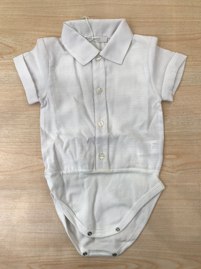 Body Coccodè in cotone mezza manica effetto camicia colletto a punta con bottoncini sul davanti