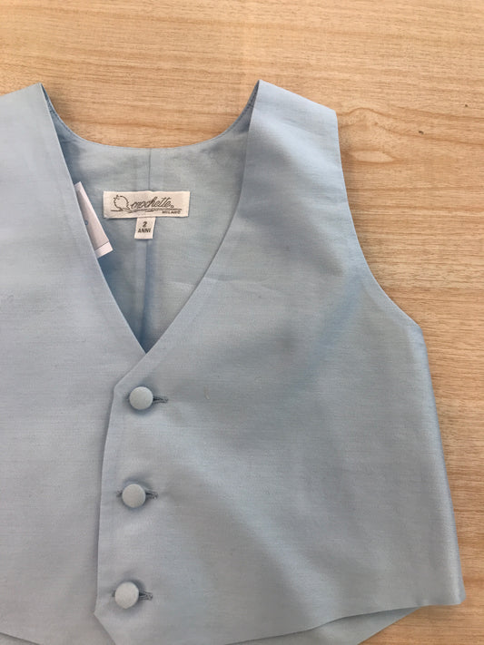 Gilet Crochette celeste con bottoncini
