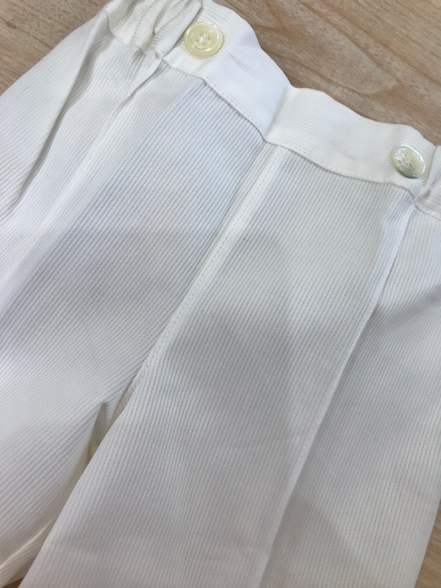 Pantalone Bebè di Almy in cotone bianco rigato