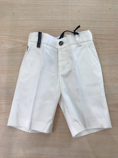 Bermuda Les Copains bianco con dettagli blu scuro e tasche sul davanti