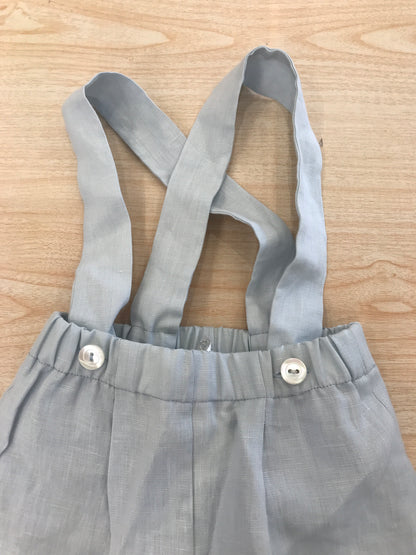 Pantalone Colibrì in lino a sbuffo con bretelle