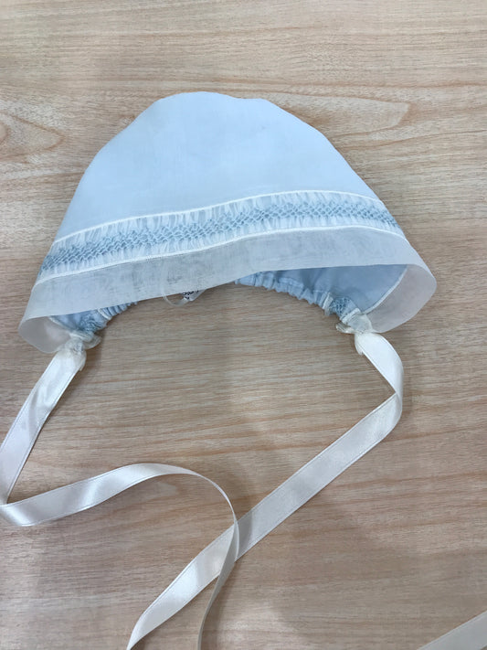 Cuffia Piccola Giuggiola in organza in seta con lavorazione di punto smock sul davanti