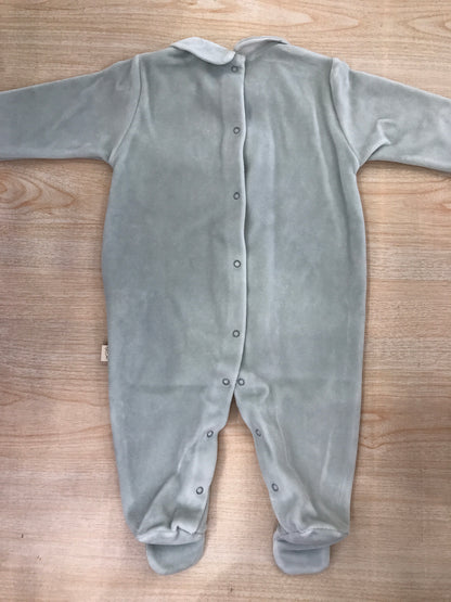 Tutina Baby Gi in ciniglia verde menta intera con mongolfiera