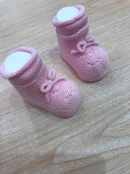 Babbucce PCS in filo rosa con fiocchetto e lavorazione sul davanti