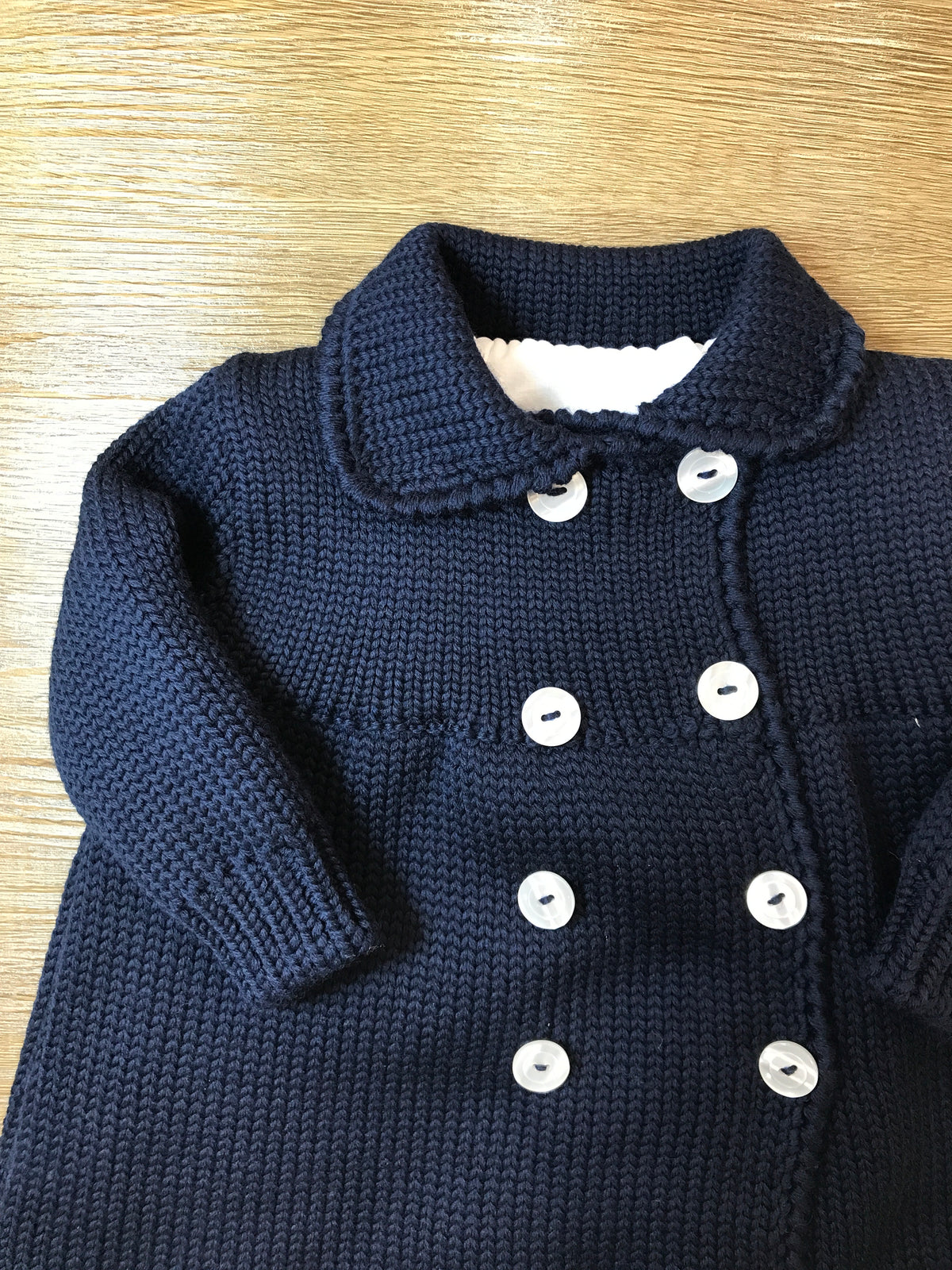 Cappotto Colibrì in lana foderato con piccoli bottoncini doppiopetto